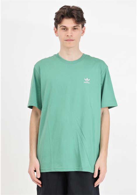 Green short-sleeved T-shirt for men with trefoil logo embroidery ADIDAS ORIGINALS | T-shirt | IN0671.