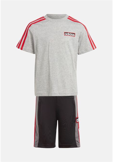 Baby girl short tee set black gray and red ADIDAS ORIGINALS | IN2110.