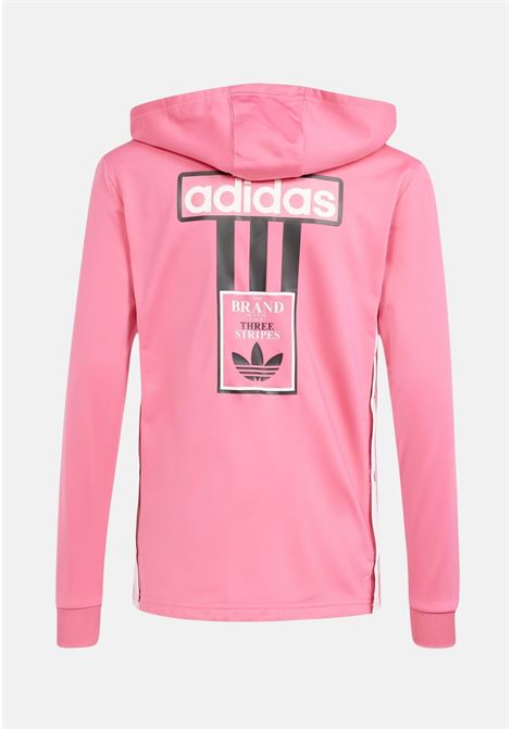 Felpa da bambina rosa nera e bianca Fz hoodie ADIDAS ORIGINALS | IN2115.