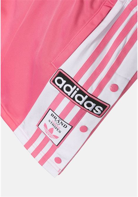 Pink girl shorts with white side stripes and logo patch ADIDAS ORIGINALS | Shorts | IN2117.