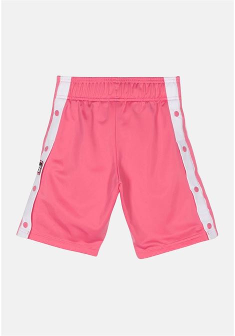Shorts bambina rosa con strisce laterali bianche patch logo ADIDAS ORIGINALS | Shorts | IN2117.