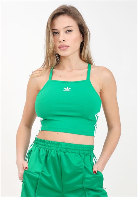 Green and white adicolor 3 stripes crop women's top ADIDAS ORIGINALS | Tops | IN8380.