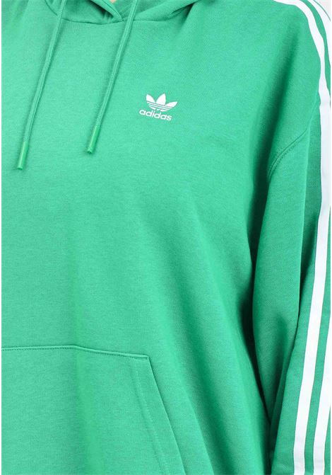 Green and white 3 stripes oversized hoodie for women ADIDAS ORIGINALS | Hoodie | IN8398.