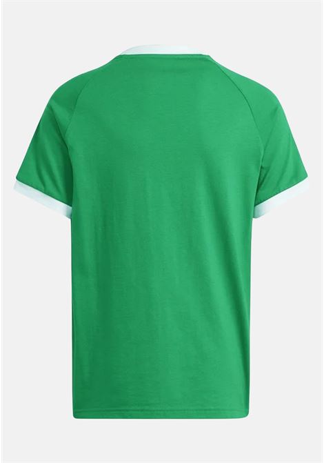 T-shirt bambino bambina verde con strisce sulle maniche ADIDAS ORIGINALS | IN8406.