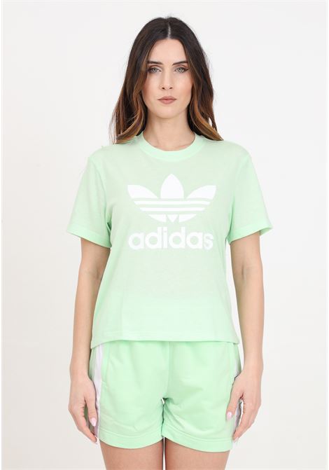 T-shirt da donna verde chiaro Trefoil tee boxy ADIDAS ORIGINALS | T-shirt | IN8436.