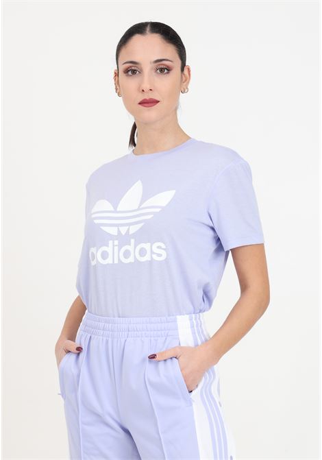 Lilac and white Trefoil tee boxy women's t-shirt ADIDAS ORIGINALS | IN8439.