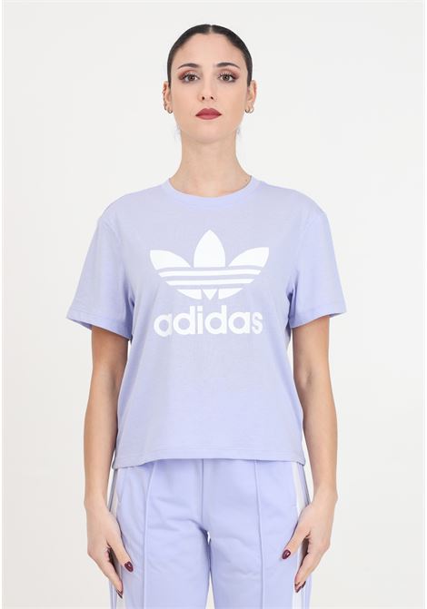 Lilac and white Trefoil tee boxy women's t-shirt ADIDAS ORIGINALS | T-shirt | IN8439.