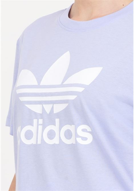 T-shirt da donna lilla e bianca Trefoil tee boxy ADIDAS ORIGINALS | IN8439.