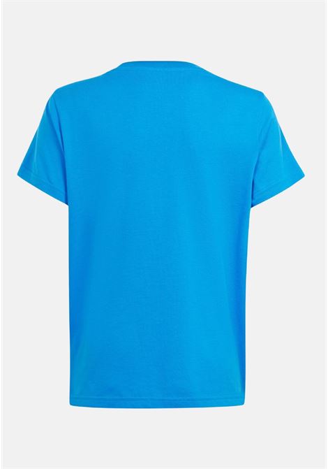T-shirt da bambino bambina azzurra con trefoil bianco ADIDAS ORIGINALS | IN8448.
