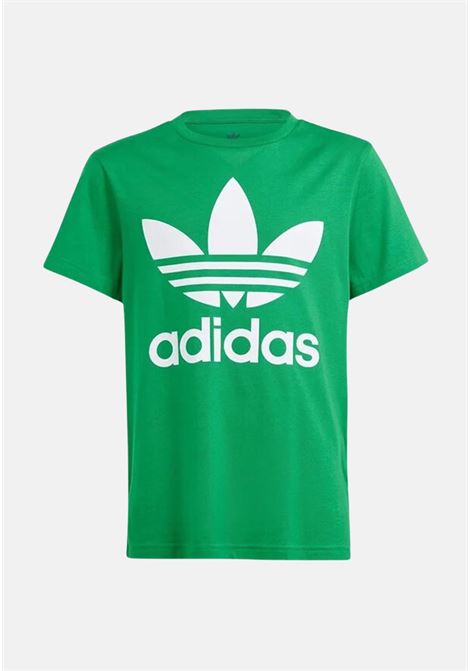 Trefoil green and white baby girl t-shirt ADIDAS ORIGINALS | IN8450.