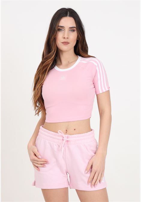 Baby pink 3 stripes women's t-shirt ADIDAS ORIGINALS | IP0664.