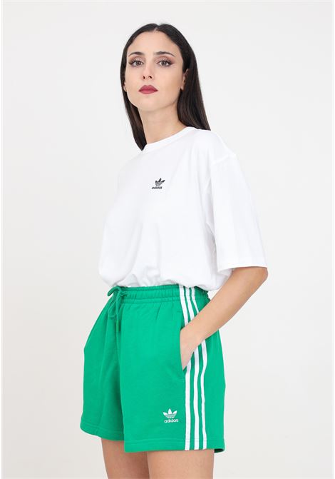 Shorts da donna verdi e bianchi 3-stripes ft ADIDAS ORIGINALS | IP0697.