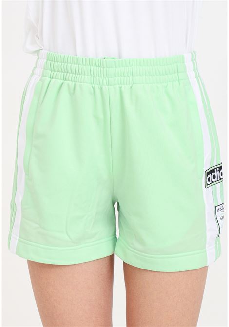 Green and white women's shorts with side clip button closure ADIDAS ORIGINALS | Shorts | IP0719.