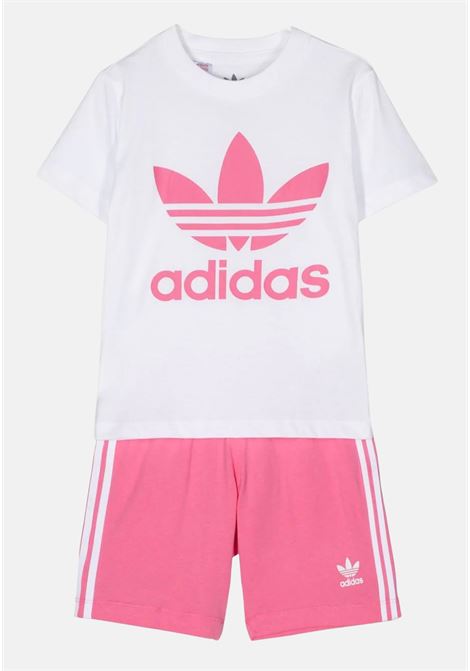 White and pink trefoil shorts baby outfit ADIDAS ORIGINALS |  | IR6865.