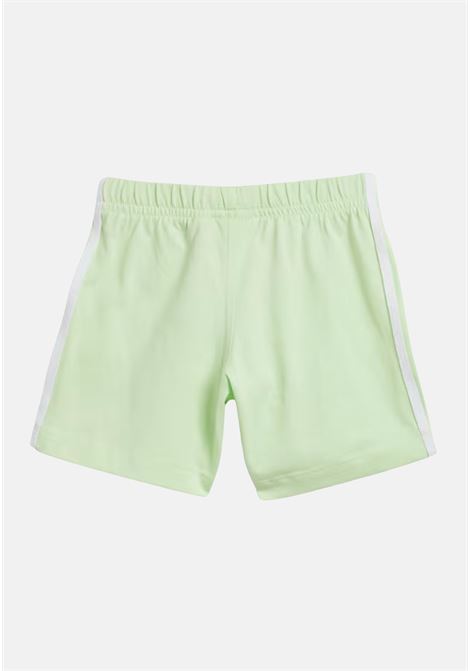 White and green Trefoil shorts tee set for newborns ADIDAS ORIGINALS | IR6871.