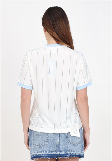 T-shirt da donna bianca e azzurra 3-stripes ADIDAS ORIGINALS | T-shirt | IR7469.