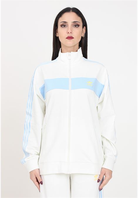 White and light blue colorblock track top women's sweatshirt ADIDAS ORIGINALS | IR7471.