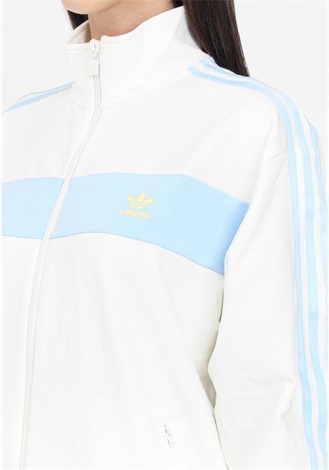 White and light blue colorblock track top women's sweatshirt ADIDAS ORIGINALS | IR7471.