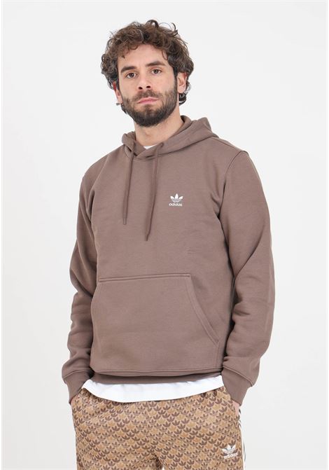 Brown men's sweatshirt Hoodie trefoil essentials ADIDAS ORIGINALS | IR7786.