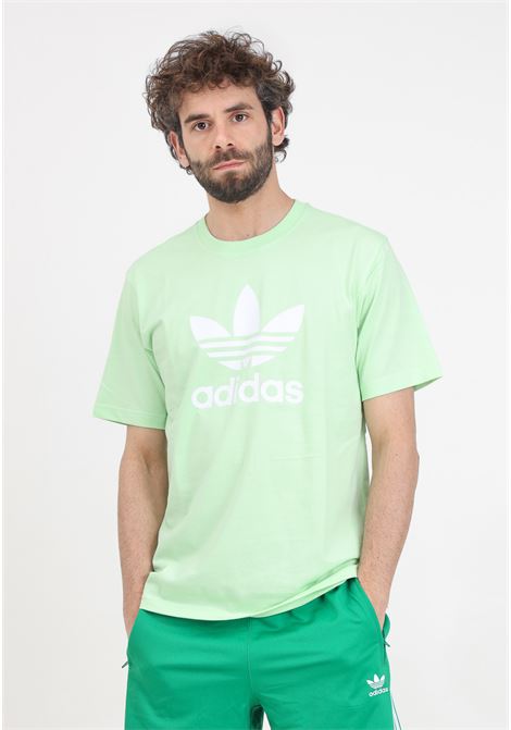 T-shirt da uomo verde e bianca Adicolor trefoil ADIDAS ORIGINALS | T-shirt | IR7979.