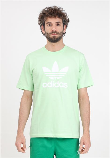 T-shirt da uomo verde e bianca Adicolor trefoil ADIDAS ORIGINALS | IR7979.