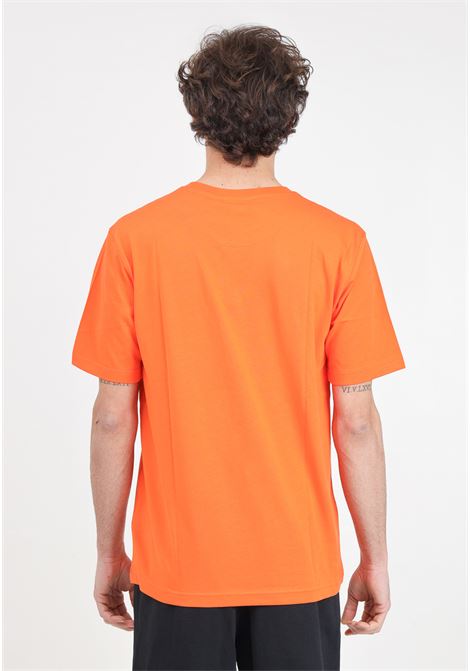 T-shirt da uomo arancione e bianca Adicolor trefoil ADIDAS ORIGINALS | IR8000.