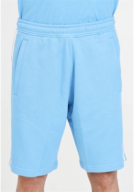 Light blue and white 3 stripes men's shorts ADIDAS ORIGINALS | Shorts | IR8008.