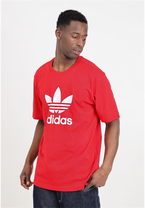 T-shirt da uomo rossa better scarlet stampa logo bianco ADIDAS ORIGINALS | T-shirt | IR8009.