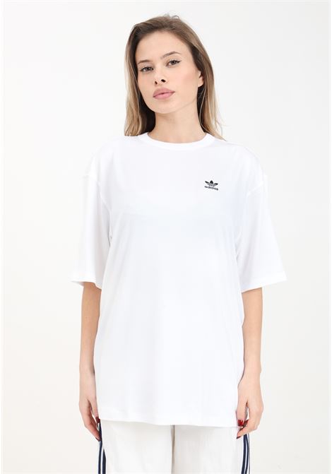 T-shirt da donna bianca e nera trefoil ADIDAS ORIGINALS | T-shirt | IR8064.