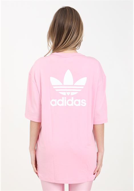 T-shirt donna rosa con ricamo logo e stampa logo trefoil tee ADIDAS ORIGINALS | T-shirt | IR8067.