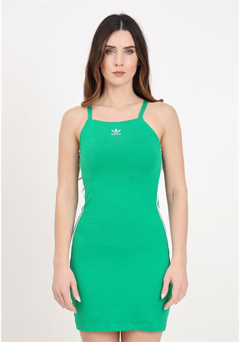 Short green 3 stripes mini women's dress ADIDAS ORIGINALS | Dresses | IR8127.