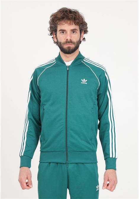 Felpa da uomo bianca e verde Track jacket Adicolor classics sst ADIDAS ORIGINALS | IR9863.
