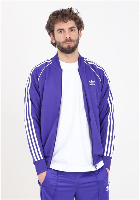Adicolor classic sst white and purple men's sweatshirt ADIDAS ORIGINALS | IR9885.