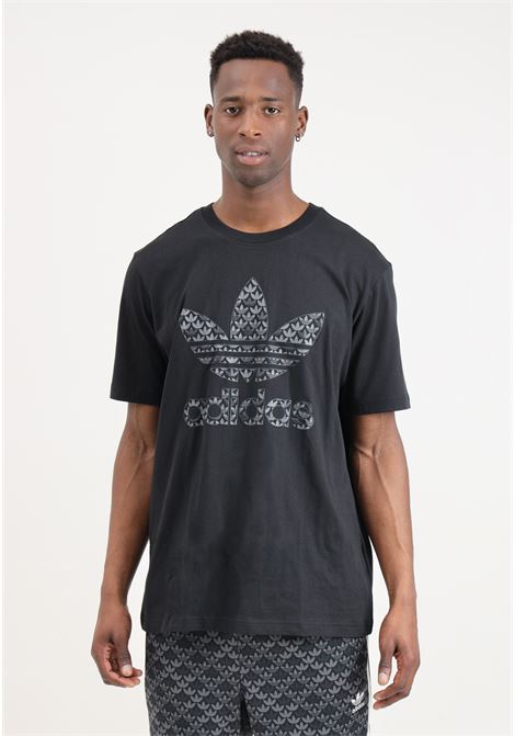 Classic monogram graphic black gray men's t-shirt ADIDAS ORIGINALS | IS0176.