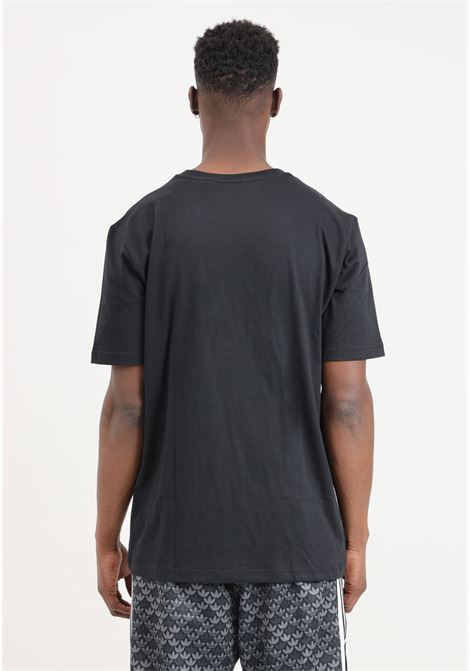 T-shirt da uomo nera grigia Classic monogram graphic ADIDAS ORIGINALS | IS0176.