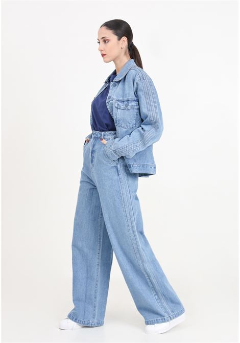 Kseniaschnaider 3 stripes blue denim women's jeans ADIDAS ORIGINALS | IS1699.