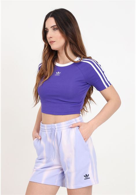 Lilac women's shorts sweat shorts dye allover print ADIDAS ORIGINALS | IS2491.