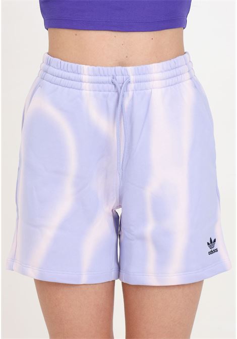 Lilac women's shorts sweat shorts dye allover print ADIDAS ORIGINALS | IS2491.