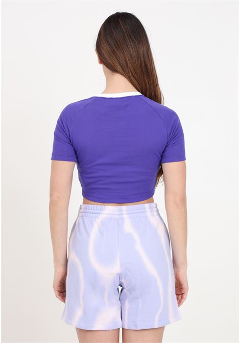 Shorts da donna lilla sweat shorts dye allover print ADIDAS ORIGINALS | IS2491.