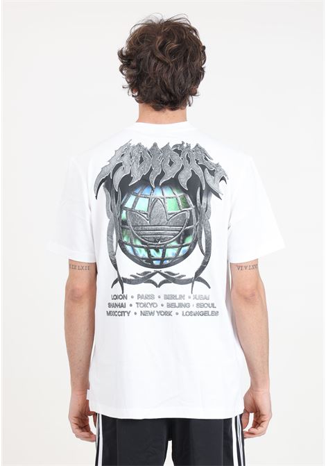 T-shirt da uomo bianca Flames concert ADIDAS ORIGINALS | IS2946.
