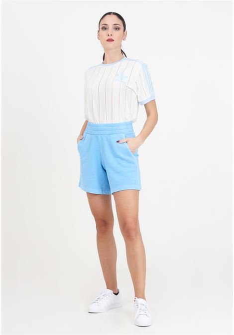 Shorts da donna celesti e bianchi Essentials plus ADIDAS ORIGINALS | IT4285.
