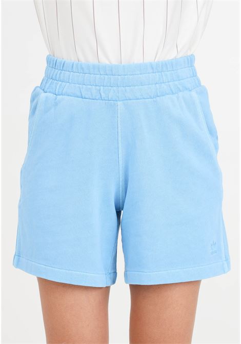 Shorts da donna celesti e bianchi Essentials plus ADIDAS ORIGINALS | Shorts | IT4285.