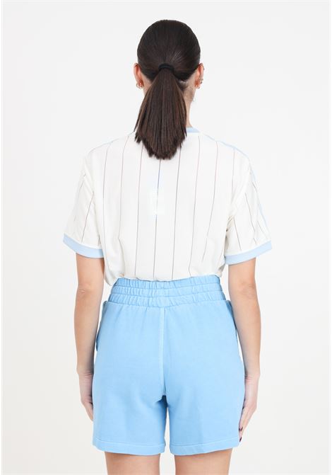 Shorts da donna celesti e bianchi Essentials plus ADIDAS ORIGINALS | Shorts | IT4285.