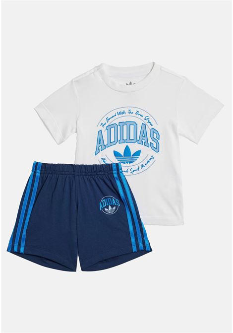 Newborn shorts and t-shirt set with blue and white logo ADIDAS ORIGINALS | Set | IT7273.
