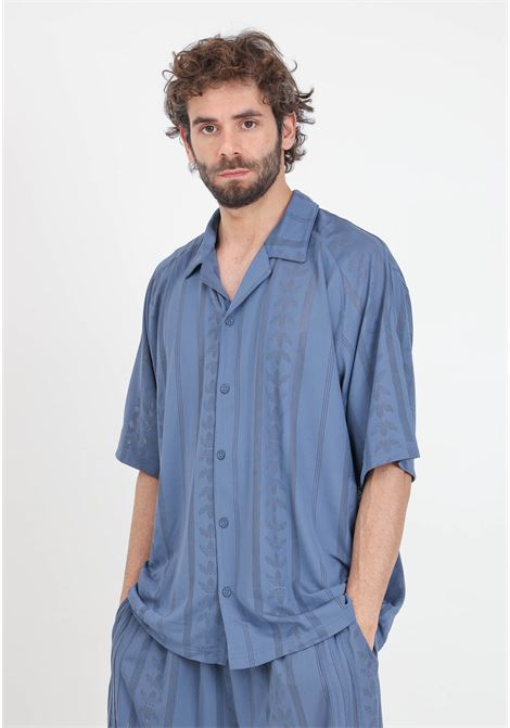 Camicia da uomo blu tessuto traspirante ADIDAS ORIGINALS | IT7499.