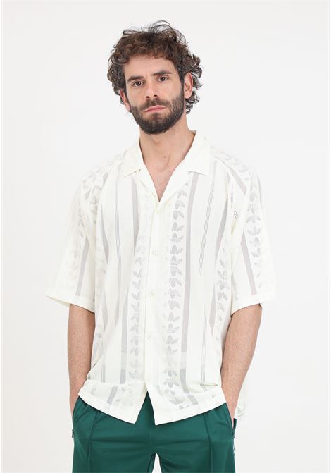 Cream men's shirt Fashion mesh Short sleeve ADIDAS ORIGINALS | Shirt | IT7500.