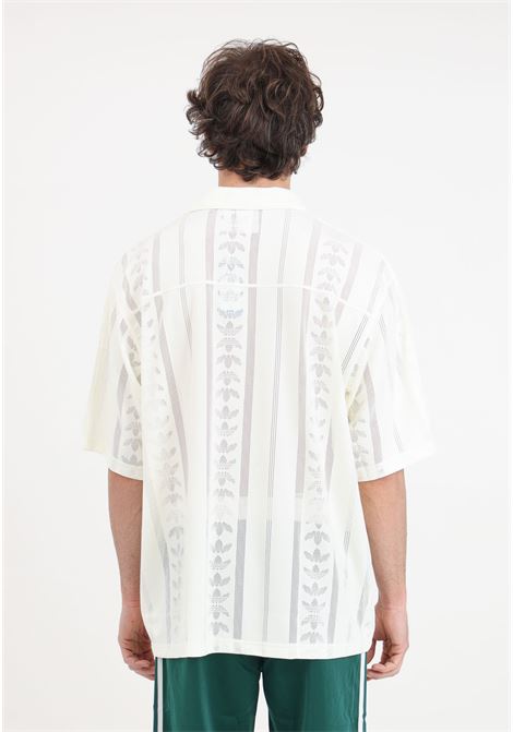 Cream men's shirt Fashion mesh Short sleeve ADIDAS ORIGINALS | Shirt | IT7500.