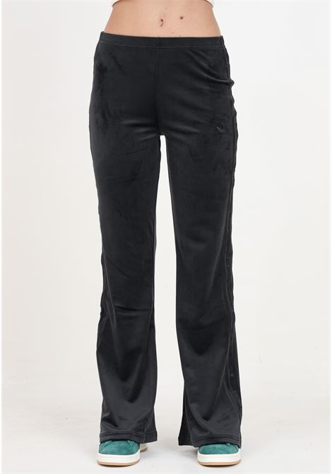 Black crushed velvet flared women's leggings ADIDAS ORIGINALS | IT9661.