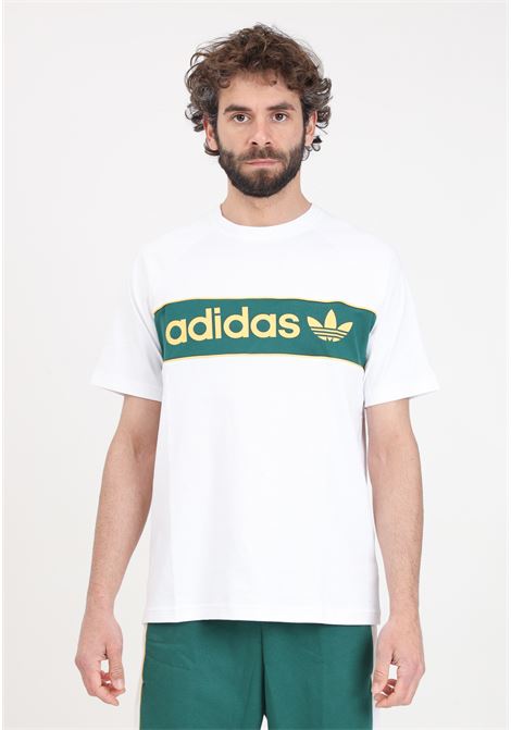 T-shirt da uomo bianca e verde Archive tee ADIDAS ORIGINALS | IU0198.