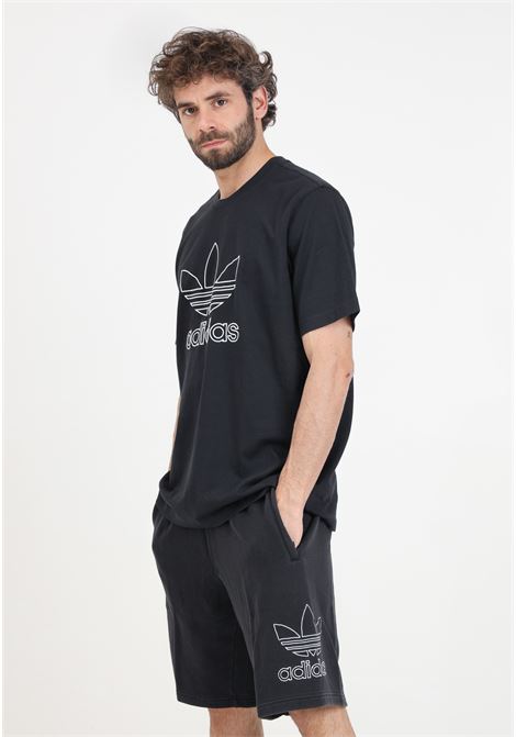 Men's black and white Outline trefoil shorts ADIDAS ORIGINALS | Shorts | IU2370.